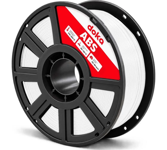 Филамент doka ABS белый пластик для 3D печати 1.75мм 1кг white ABS9003D