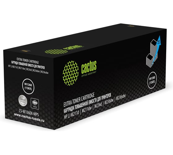 Картридж лазерный Cactus CS-W1360X-MPS W1360(136x) черный (10000стр.) для HP LJ M211d/M211dw/M236d/ 2191692