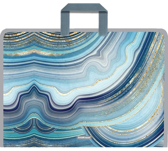Папка ErichKrause Marble Kyanite на молнии, пластиковая, с ручками, А3 52854 1