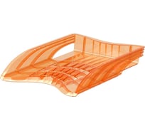 Лоток для бумаг ErichKrause S-Wing Neon пластиковый, оранжевый 51508