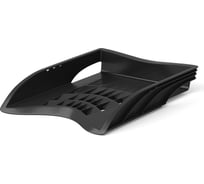 Лоток для бумаг ErichKrause S-Wing Classic пластиковый, черный 21994