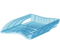 Лоток ErichKrause для бумаг пластиковый Размах, голубой 53248