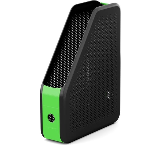 Вертикальная пластиковая подставка для бумаг ErichKrause Forte Accent 75 мм, черный с зеленым 55622 1