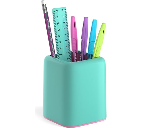 Настольный пластиковый набор ErichKrause Forte Pastel Mint мятный с розовой вставкой 53689 1