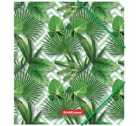 Папка для тетрадей ErichKrause Tropical Leaves на резинках, пластиковая, A5+, в пакете по 4 шт 49355