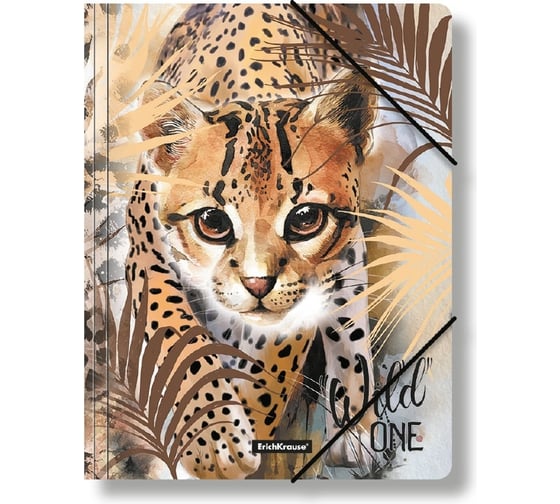 Папка ErichKrause Wild Cat на резинках, пластиковая, A4 48719 1