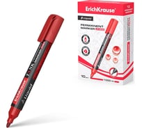 Перманентный маркер ErichKrause Liquid LP-600 с жидкими чернилами, цвет чернил красный, в коробке по 10 шт 48771