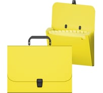 Портфель ErichKrause пластиковый текстура Песок Неон, с 12 отделениями, A4, желтый 50463