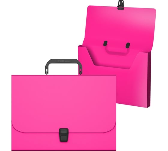 Пластиковый портфель ErichKrause Matt Neon A4, розовый 50451