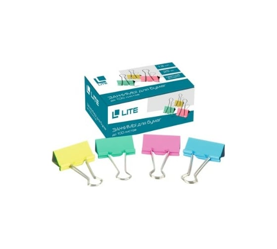 Зажим LITE ассорти металл 25 мм Z25L-12С