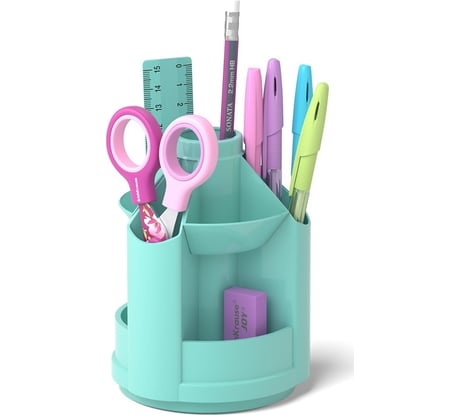 Настольный вращающийся набор ErichKrause Mini Desk пластиковый, Pastel Mint, мятный 53690