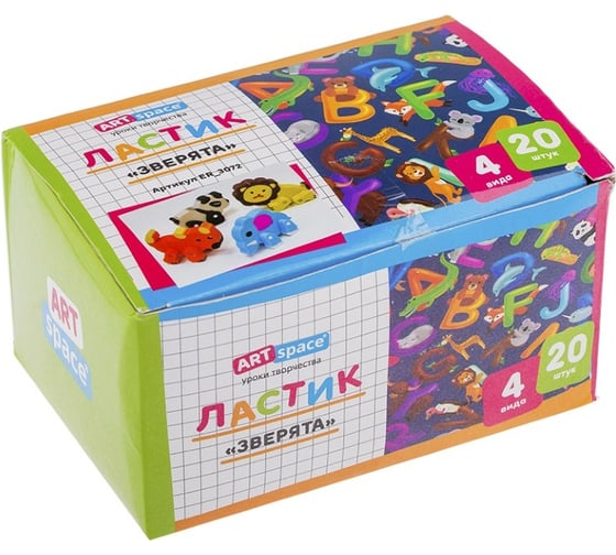 Ластик ArtSpace Зверята, фигурный, термопластичная резина ER_3072