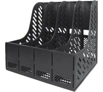 Вертикальный накопитель Attache 310 мм пластиковый черный 4 отделения 1337983