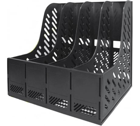 Вертикальный накопитель Attache 310 мм пластиковый черный 4 отделения 1337983