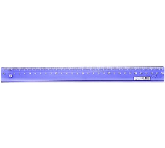 Линейка Attache Bright Colours 30 см пластиковая прозрачная фиолетовая 1421630