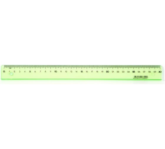 Линейка Attache Bright Colours 30 см пластиковая прозрачная зеленая 1421628