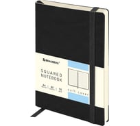 Блокнот BRAUBERG Metropolis Ultra малый формат А6 100x150 мм, под кожу, 80 листов, клетка, черный 113324