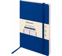 Блокнот BRAUBERG ULTRA А5 130x210 мм, под кожу, 80 г/м2, 96 листов, линия, темно-синий 113018