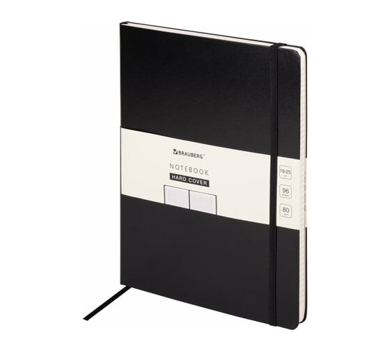 Блокнот BRAUBERG ULTRA большой В5 180x250 мм, балакрон, 80 г/м2, 96 листов, клетка, черный 113060 1