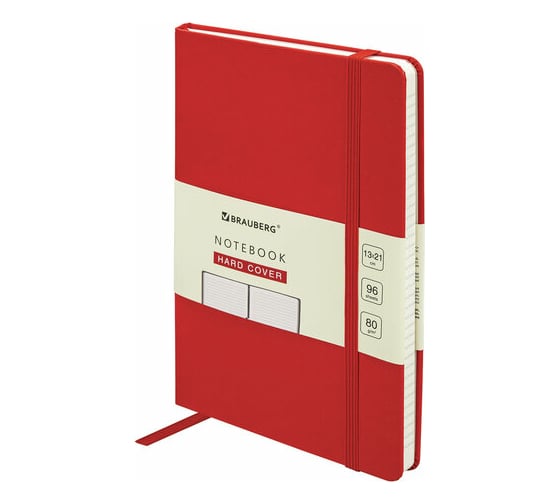Блокнот BRAUBERG ULTRA А5 130x210 мм, балакрон, 80 г/м2, 96 листов, линия, красный 113046