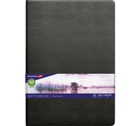 Скетчбук BRAUBERG ART CLASSIC белая бумага 140 г/м 210x297 мм, 80 листов кожзам, резинка, черный 113184