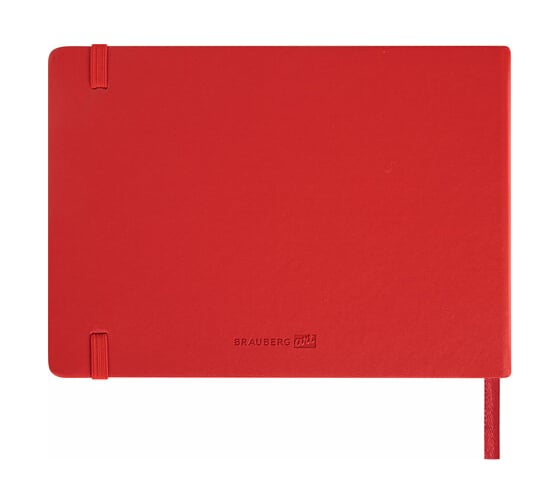 Скетчбук BRAUBERG ART_CL слоновая кость 140 г/м 210x148 мм, 80 листов кожзам, резинка, красный 113197