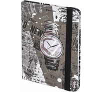 Блокнот BRAUBERG Часы с резинкой в клетку 96 листов, малый формат А6 109x148, твердая обложка 113737