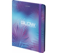 Блокнот BRAUBERG Glow с резинкой в клетку 96 листов, А5 145x203 мм, твердая обложка с фольгой 113729