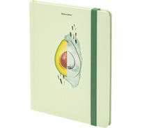 Блокнот BRAUBERG Avocado с резинкой в клетку 96 листов, А5 145x203 мм, твердая обложка с фольгой 113733