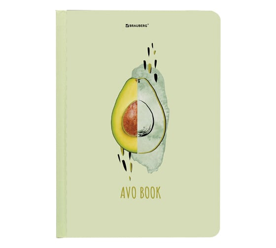 Блокнот BRAUBERG Avocado с резинкой в клетку 96 листов, А5 145x203 мм, твердая обложка с фольгой 113733