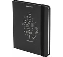 Блокнот BRAUBERG с резинкой в клетку 96 листов, малый формат А6 109x148, твердая обложка 113736