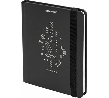 Блокнот BRAUBERG с резинкой в клетку 96 листов, малый формат А6 109x148, твердая обложка 113736