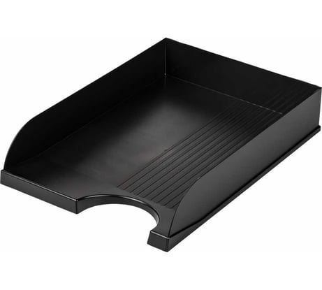 Горизонтальный лоток для бумаг BRAUBERG Standard, 350x253x65 мм, черный 237947