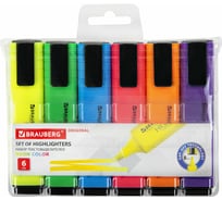 Набор текстовыделителей BRAUBERG ORIGINAL NEON 6 цветов, линия 1-5 мм 152216