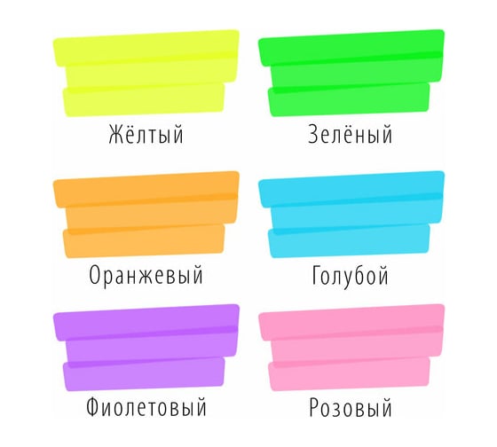 Набор текстовыделителей BRAUBERG ORIGINAL NEON 6 цветов, линия 1-5 мм 152216