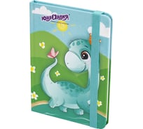 Блокнот ЮНЛАНДИЯ Дино МАЛЫЙ ФОРМАТ с резинкой, в клетку, 96 л, А6, 109x148, твердая обложка 113744