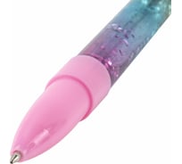 Шариковая ручка ЮНЛАНДИЯ Единорог с топпером и блестками, детали ассорти, синяя, узел 0.7 мм 143791