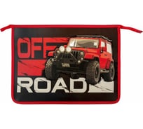 Папка для тетрадей ЮНЛАНДИЯ Offroad А4, 1 отделение, пластик, на молнии 271083