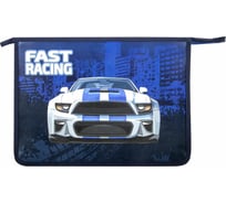 Папка для тетрадей ЮНЛАНДИЯ Speedy car А4, 1 отделение, пластик, на молнии 271080