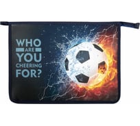 Папка для тетрадей ЮНЛАНДИЯ Football power А4, 1 отделение, пластик, на молнии 271082