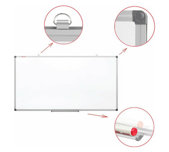 Магнитно-маркерная доска BRAUBERG Extra 120x240 см, алюминиевая рамка 237559