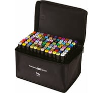 Двусторонние маркеры для скетчинга BRAUBERG ART DEBUT BLACK, набор 96 шт, текстильный чехол 152133