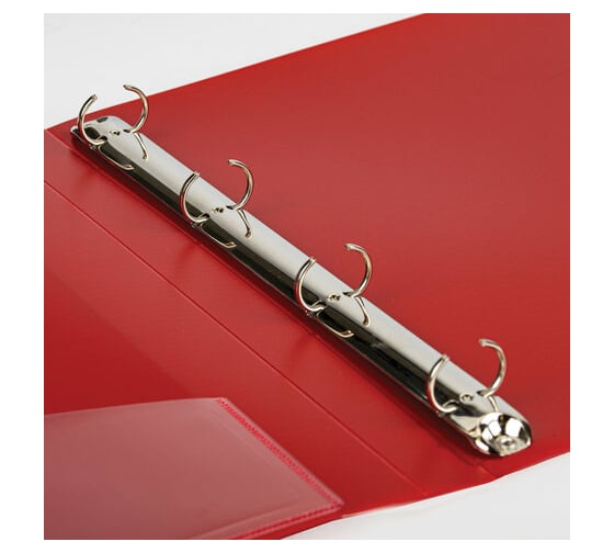 Папка BRAUBERG EXTRA на 4 кольцах ширина 25 мм, до 170 листов красная, 0,7 мм 270545