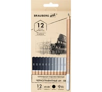 Чернографитные художественные карандаши BRAUBERG ART CLASSIC 4H-8B, набор 12 шт 181542