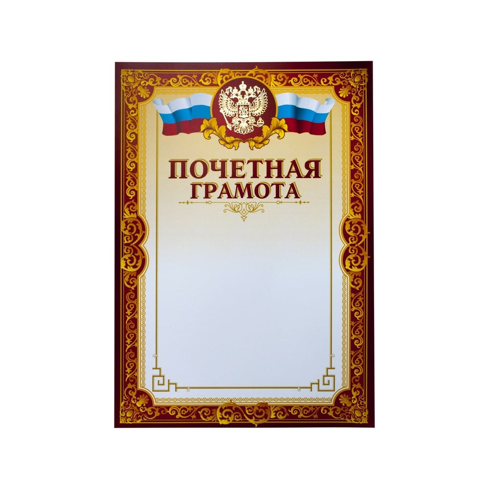 Почетная грамота ООО Комус А4, тиснение, конгрев, 230 г/кв.м, 10 шт в  упаковке 741900 - выгодная цена, отзывы, характеристики, фото - купить в  Москве и РФ