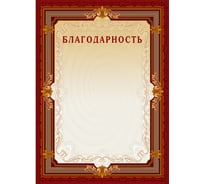 Благодарность ООО Комус А4-15/Б коричневая рамка, без герба, 230 г/кв.м, 10 шт в упаковке 213293