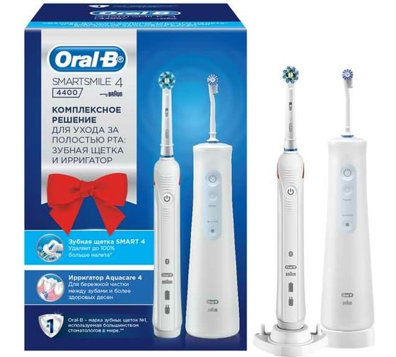 Набор ORAL-B Электрическая зубная щетка SmartSmile 4400 Smart 4/Ирригатор Aquacare 4 п  Б0049656