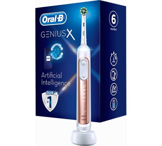 Электрическая зубная щетка ORAL-B GeniusX D706.513.6 Rose gold Золотая Б0054724 1