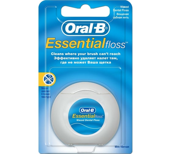 Зубная нить ORAL-B Essential floss мятная 50 м Б0048563