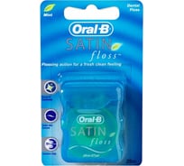 Зубная нить ORAL-B Satin floss мятная 25 м Б0054100